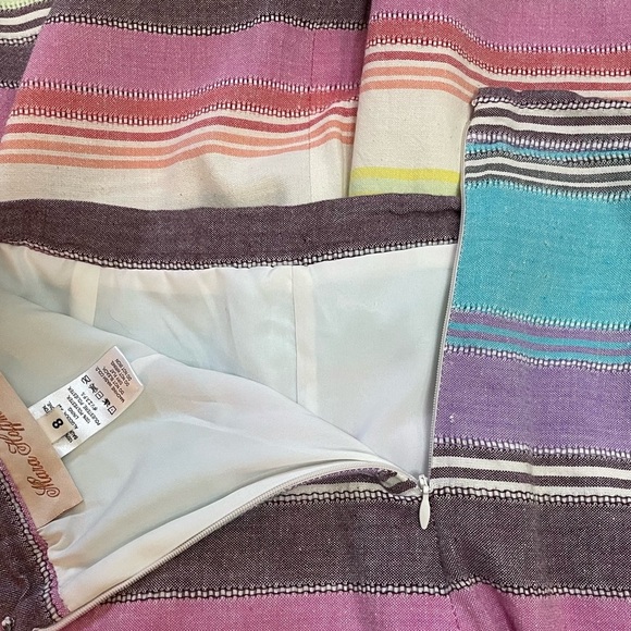 Mara Hoffman 2015 Collection Multi Color High Rise Striped Wide Leg Pant Size 8 - Picture 8 of 10